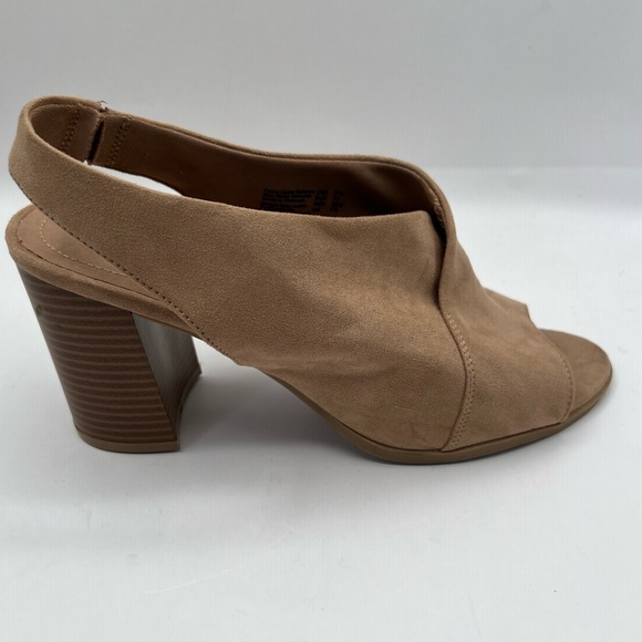 Dexflex Comfort Size 9.5 Block Heel Sandals Faux Suede Open Toe Slingback Shoes - Picture 7 of 12